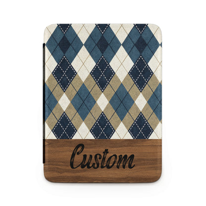 Blue and Beige Argyle Custom Design iPad Case