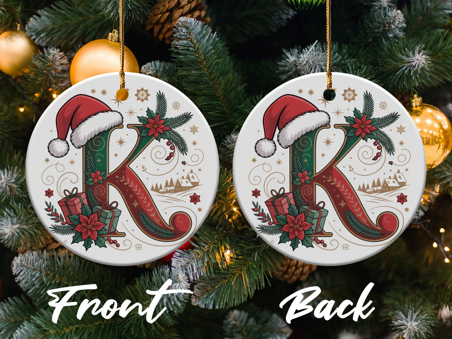 Festive Christmas Ornament With Initial K product type