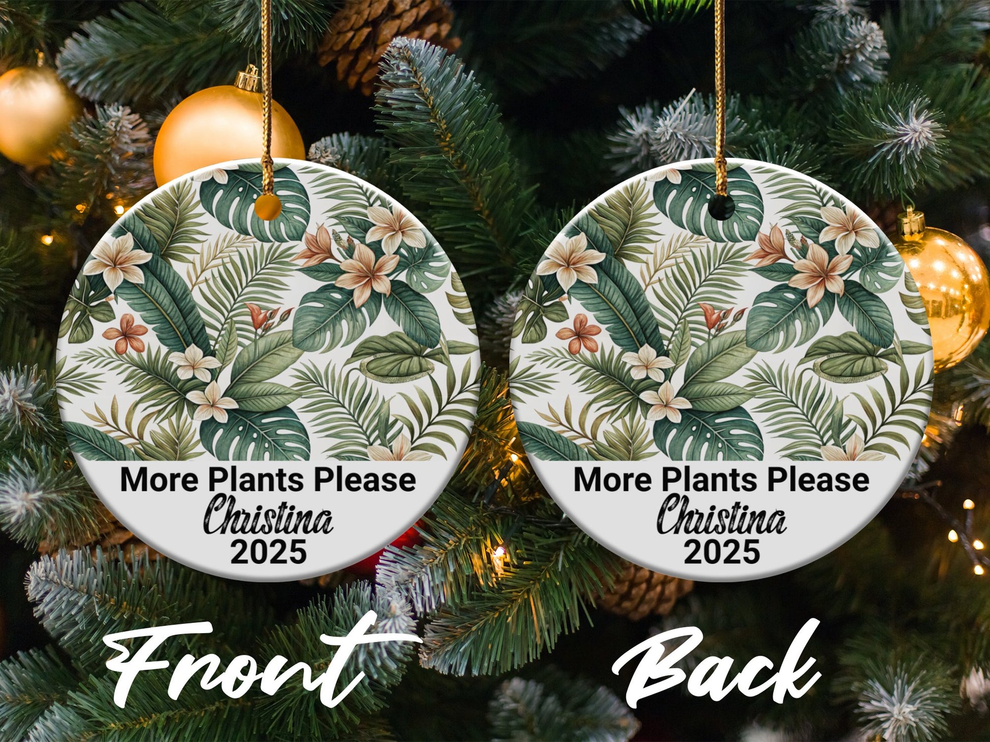 Personalized More Plants Please Ornament Product