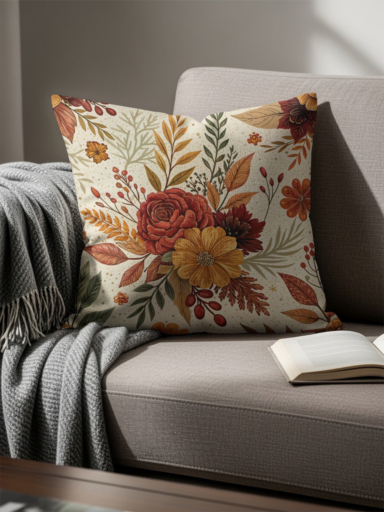 Beautiful Floral Pattern Throw Pillow for Your Living Room Decor