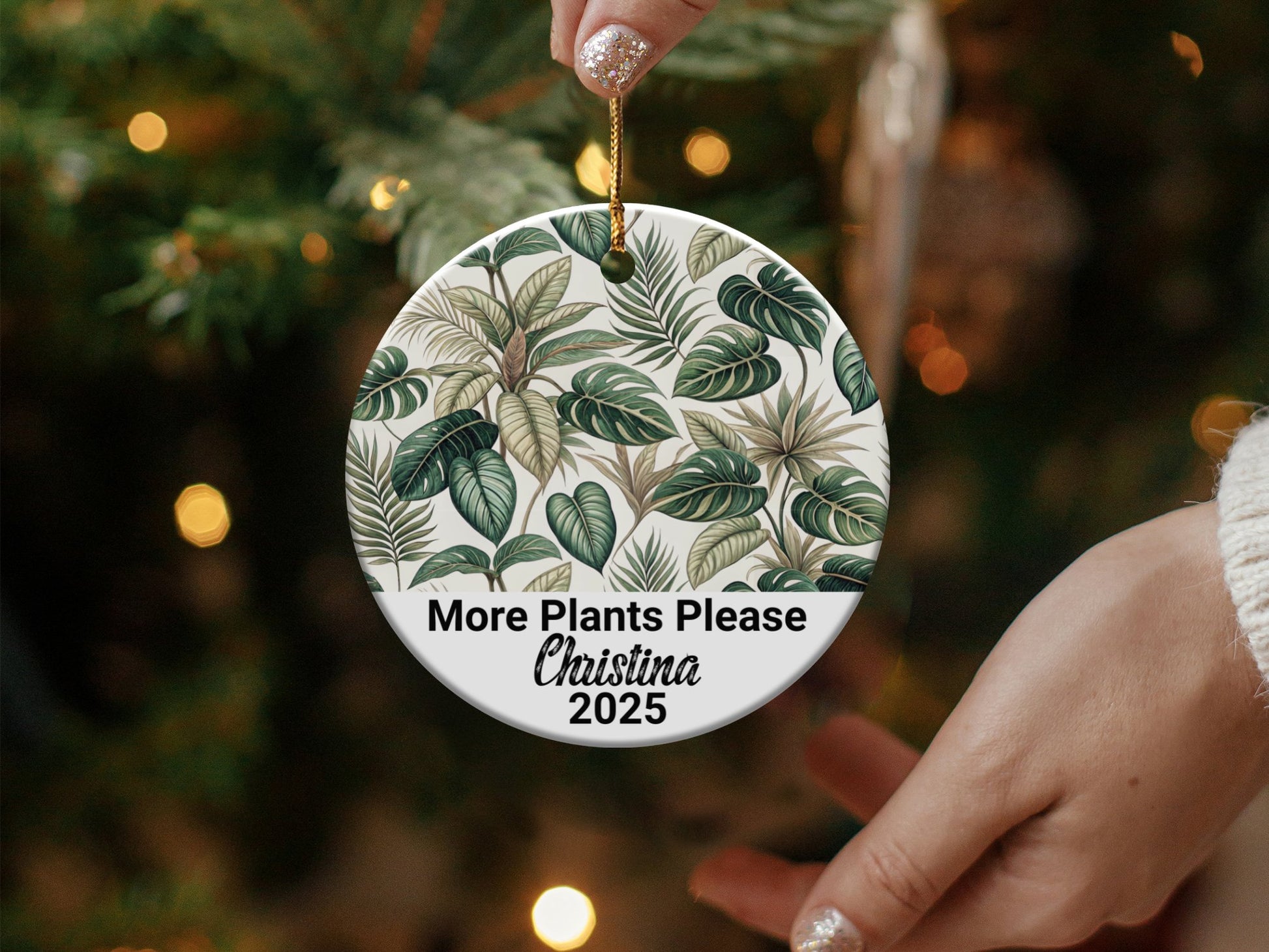 Personalized More Plants Please Ornament product
