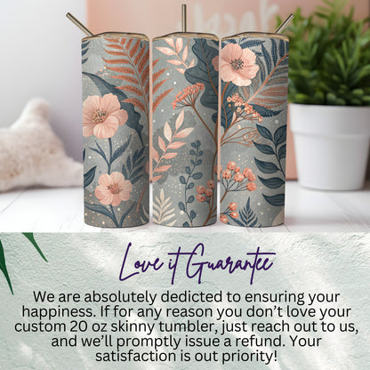 Serene Blooms and Botanical Delight Artistic Tumbler - Walk Greener