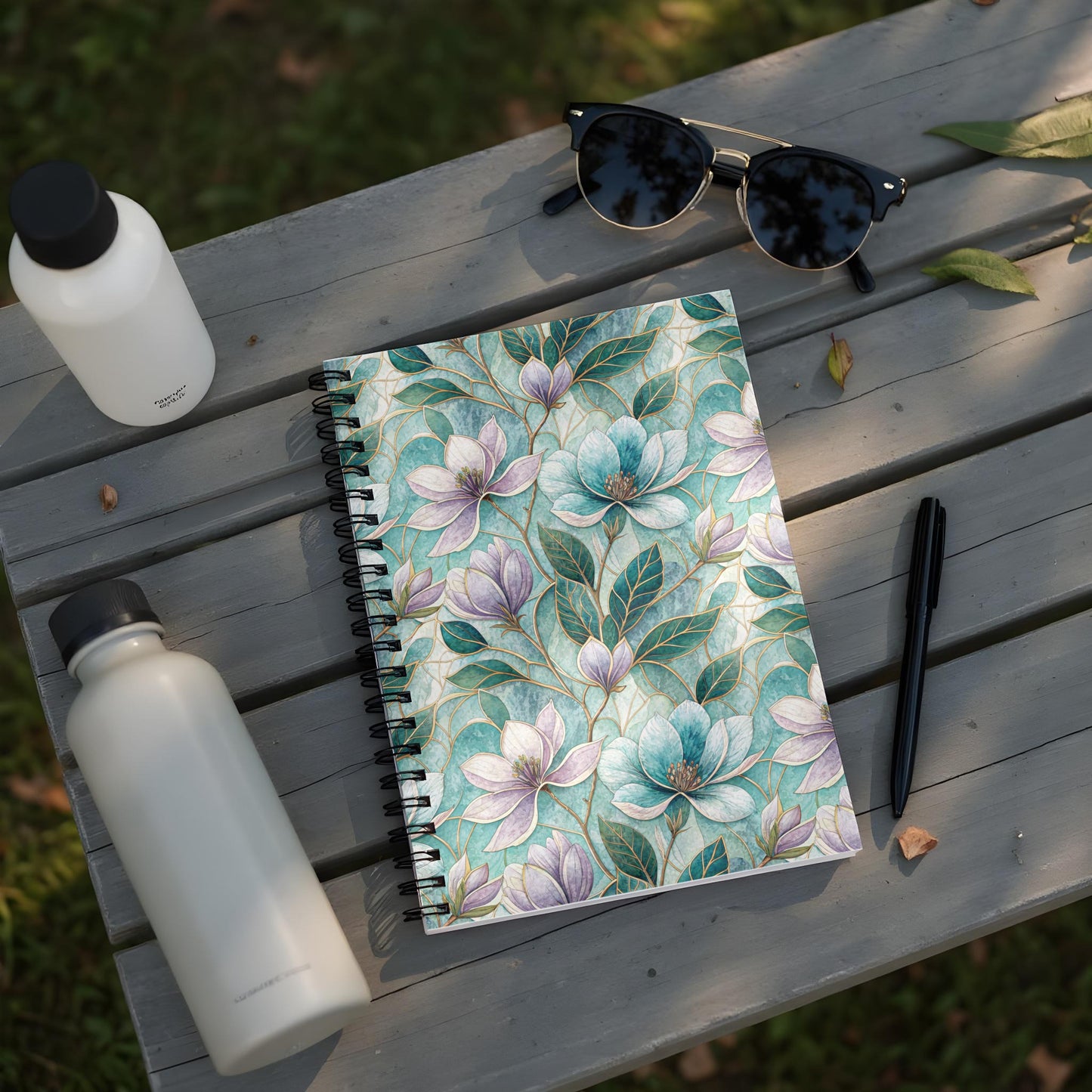 Floral Patterned Spiral Bound Notebook Journal