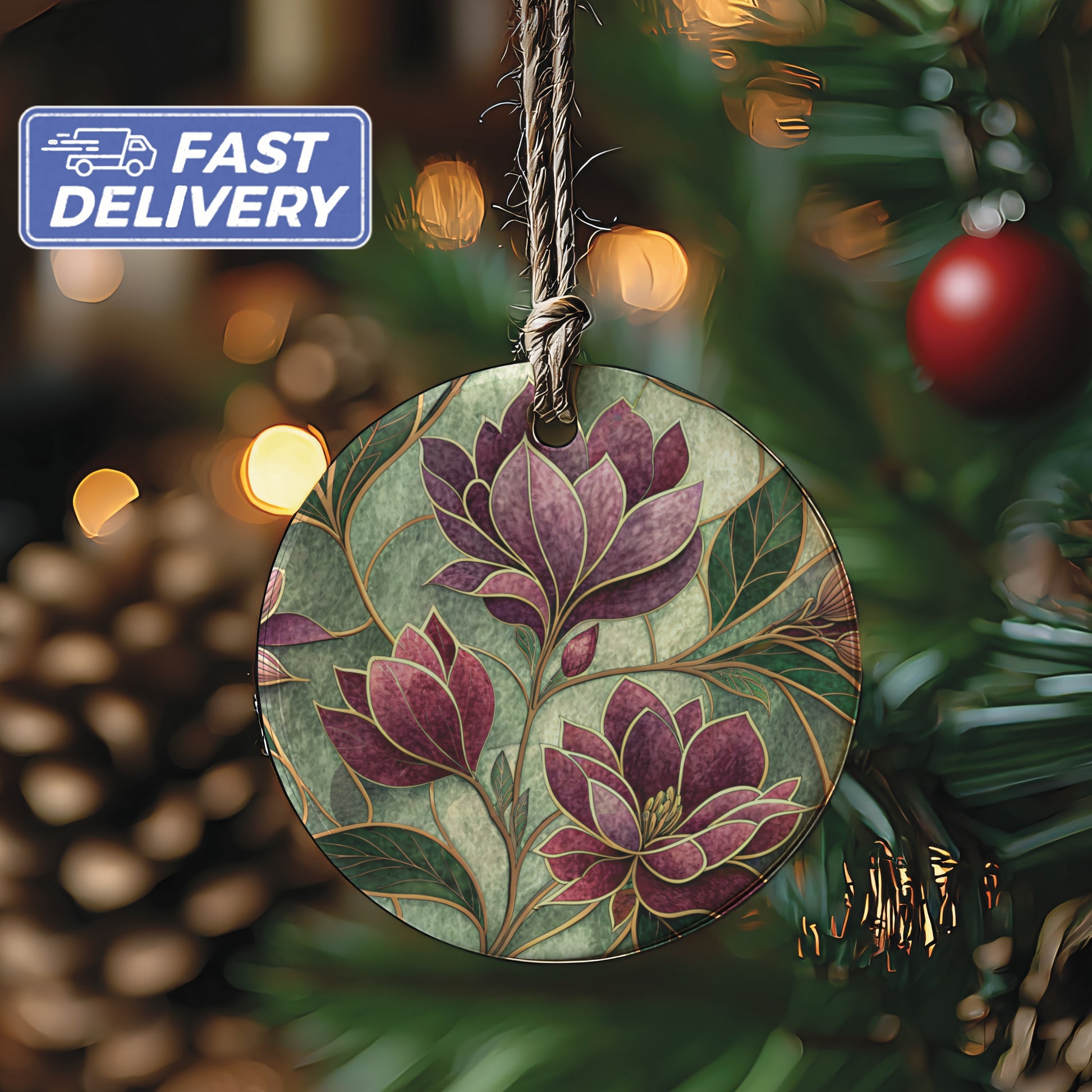 Floral Pattern Christmas Tree Ornament With Fast Delivery