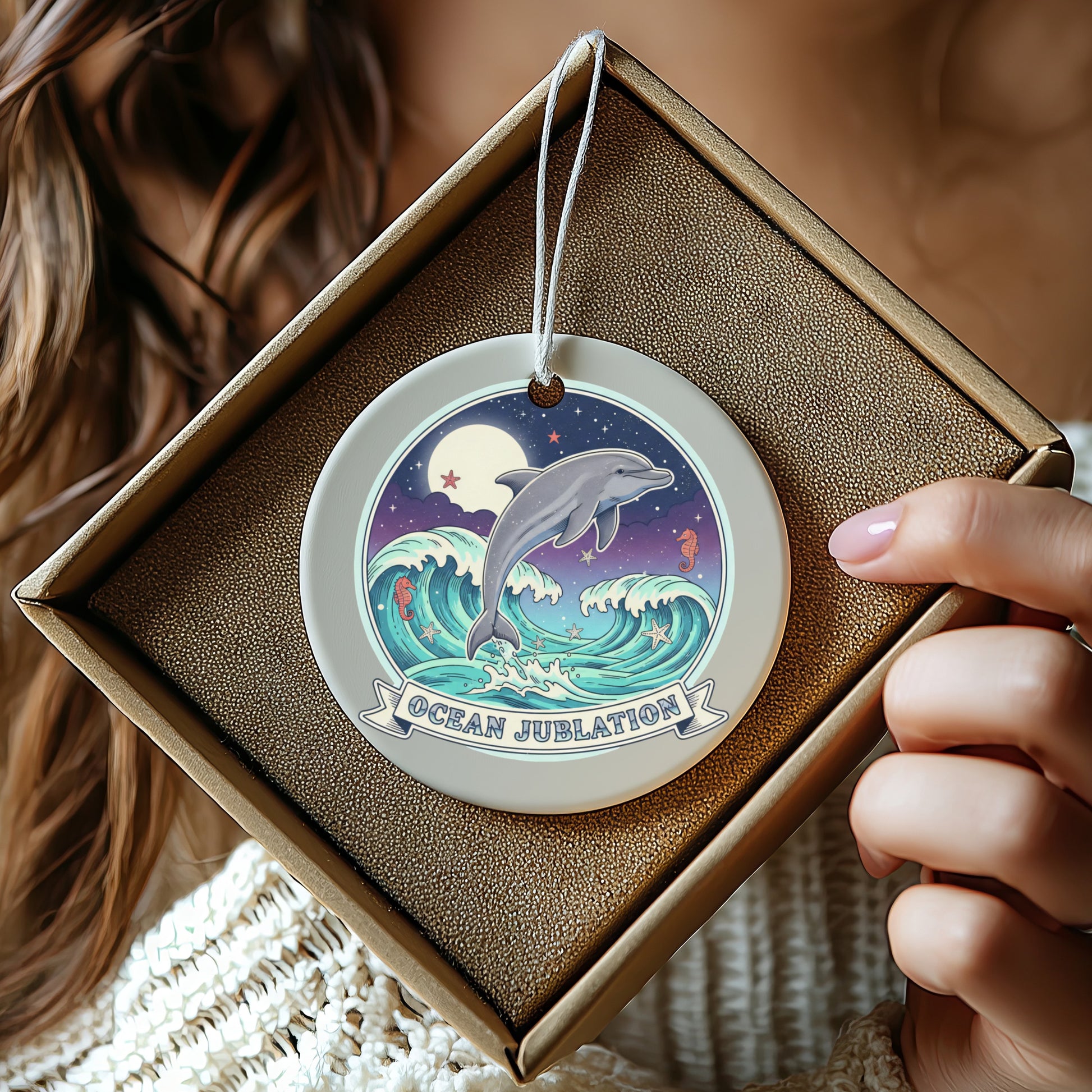 Ocean Jubilation Dolphin Themed Hanging Ornament product