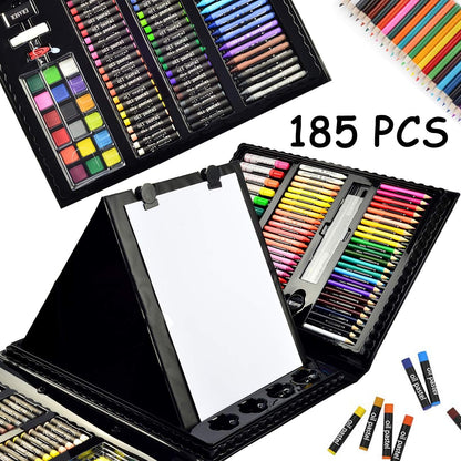 185-Piece Double-Sided Trifold Easel Art Set – Ultimate Creativity Kit