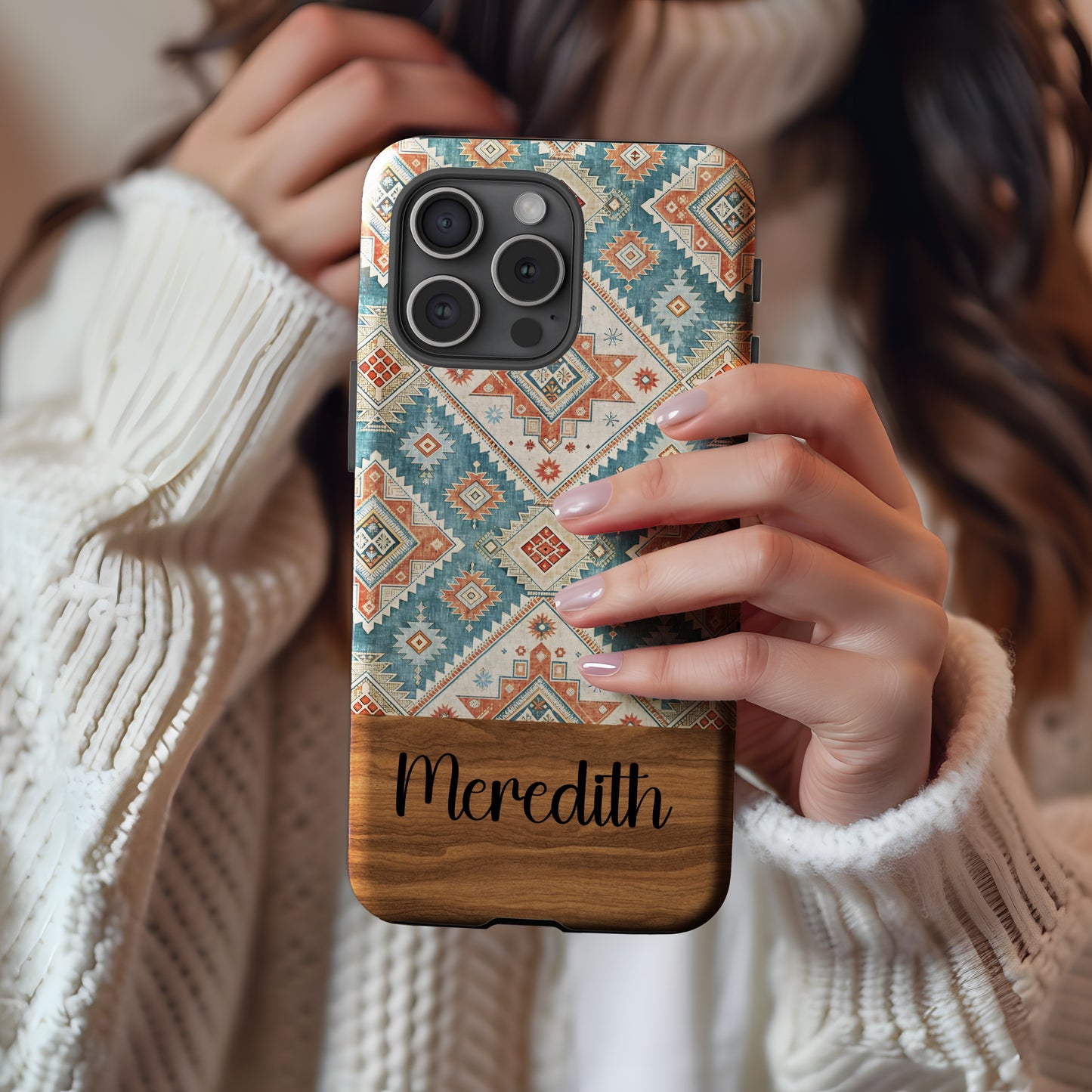 Detailed Geometric Pattern with Diamond Shapes Slim Custom Phone Case - Walk Greener