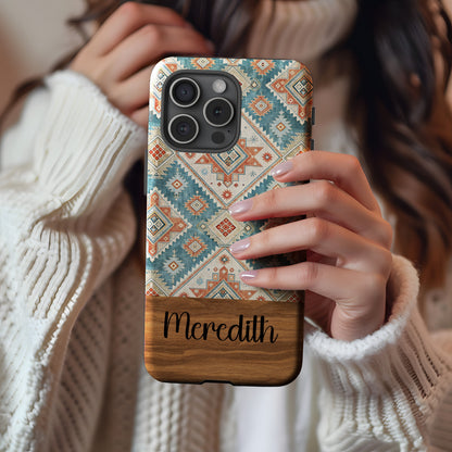 Detailed Geometric Pattern with Diamond Shapes Slim Custom Phone Case - Walk Greener