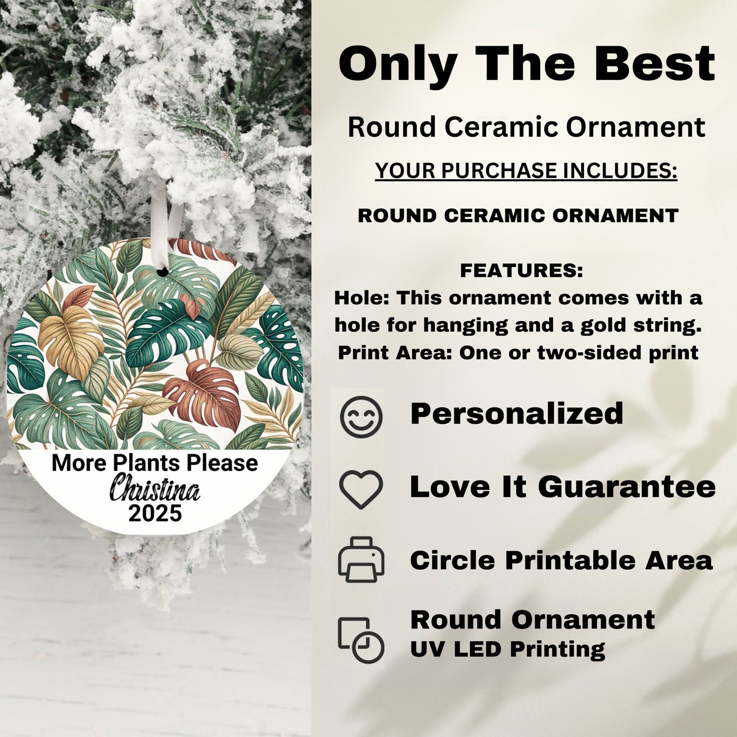 Only The Best Round Ceramic Ornament product