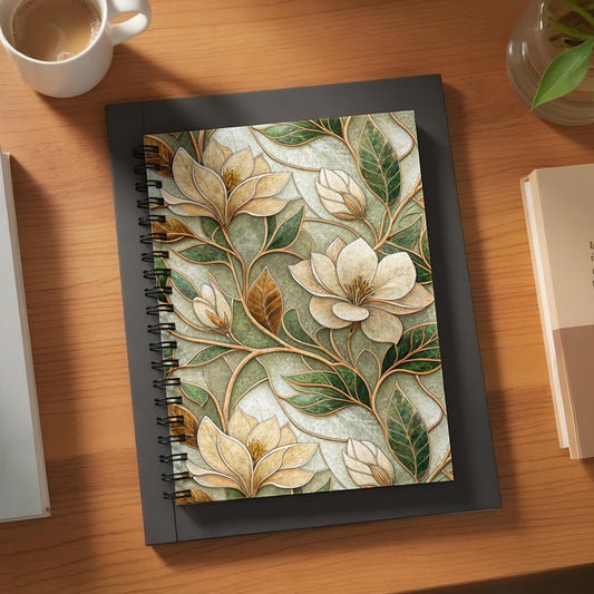 Elegant Floral Spiral-Bound Custom Design Notebook
