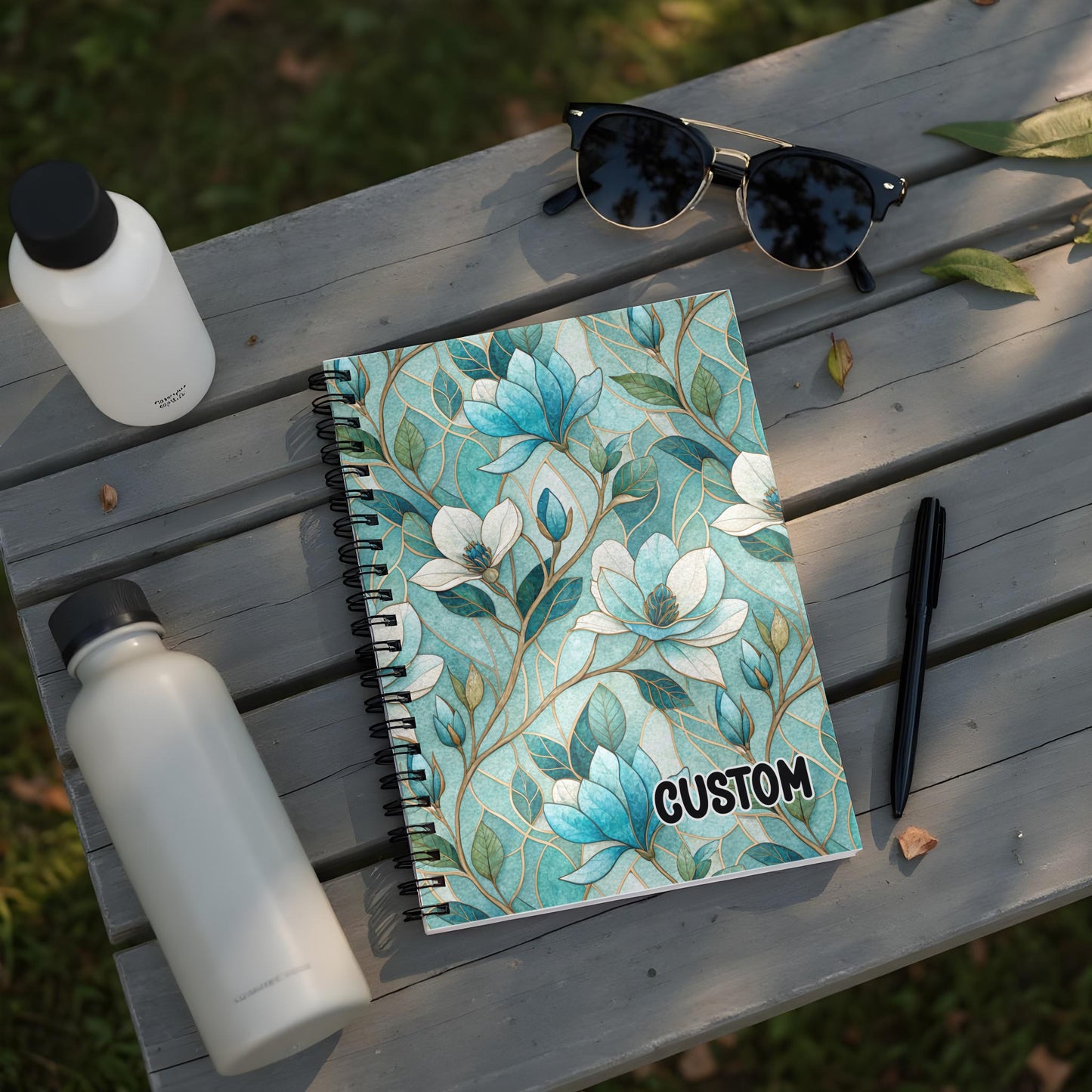 Custom Floral Design Spiral Bound Notebook