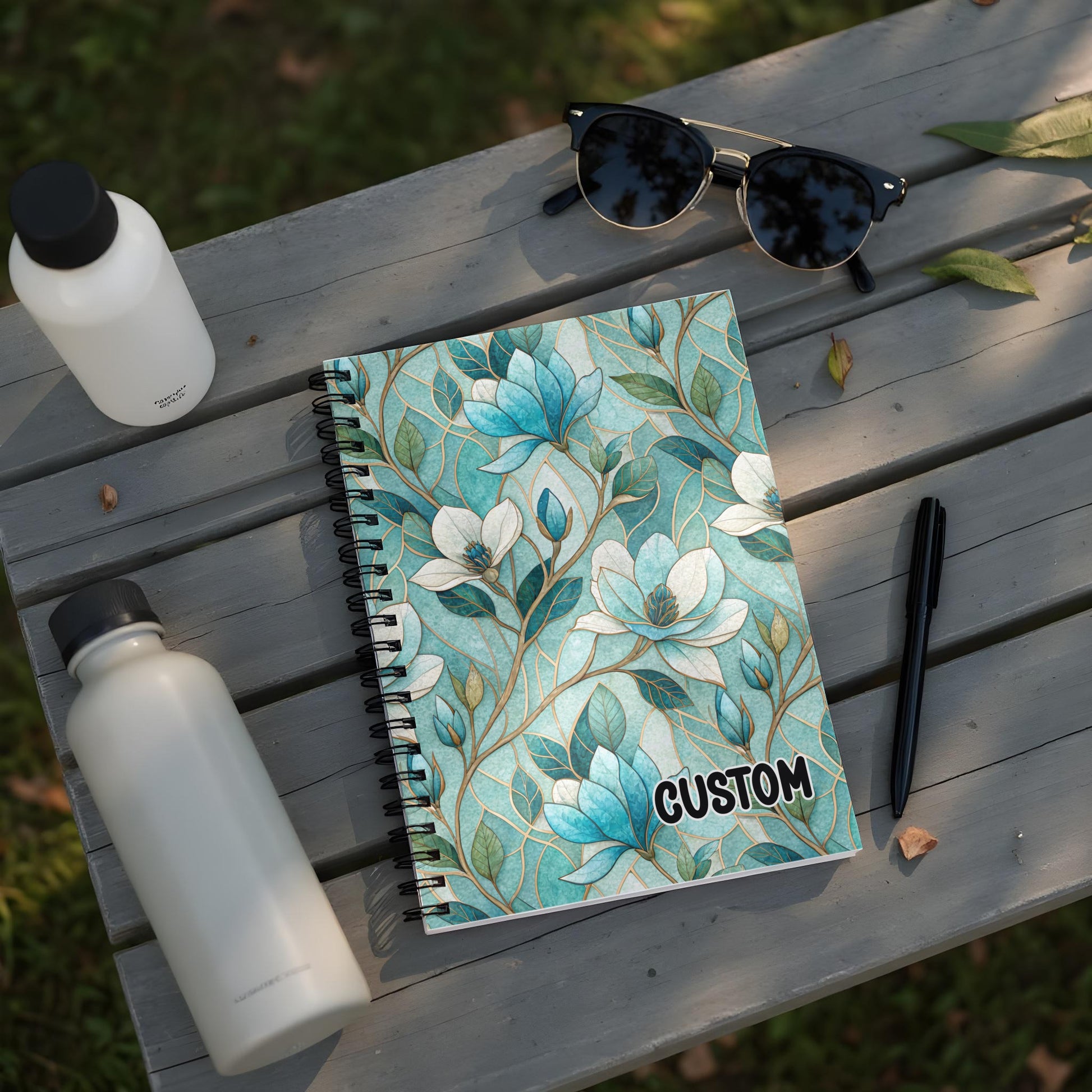 Custom Floral Design Spiral Bound Notebook