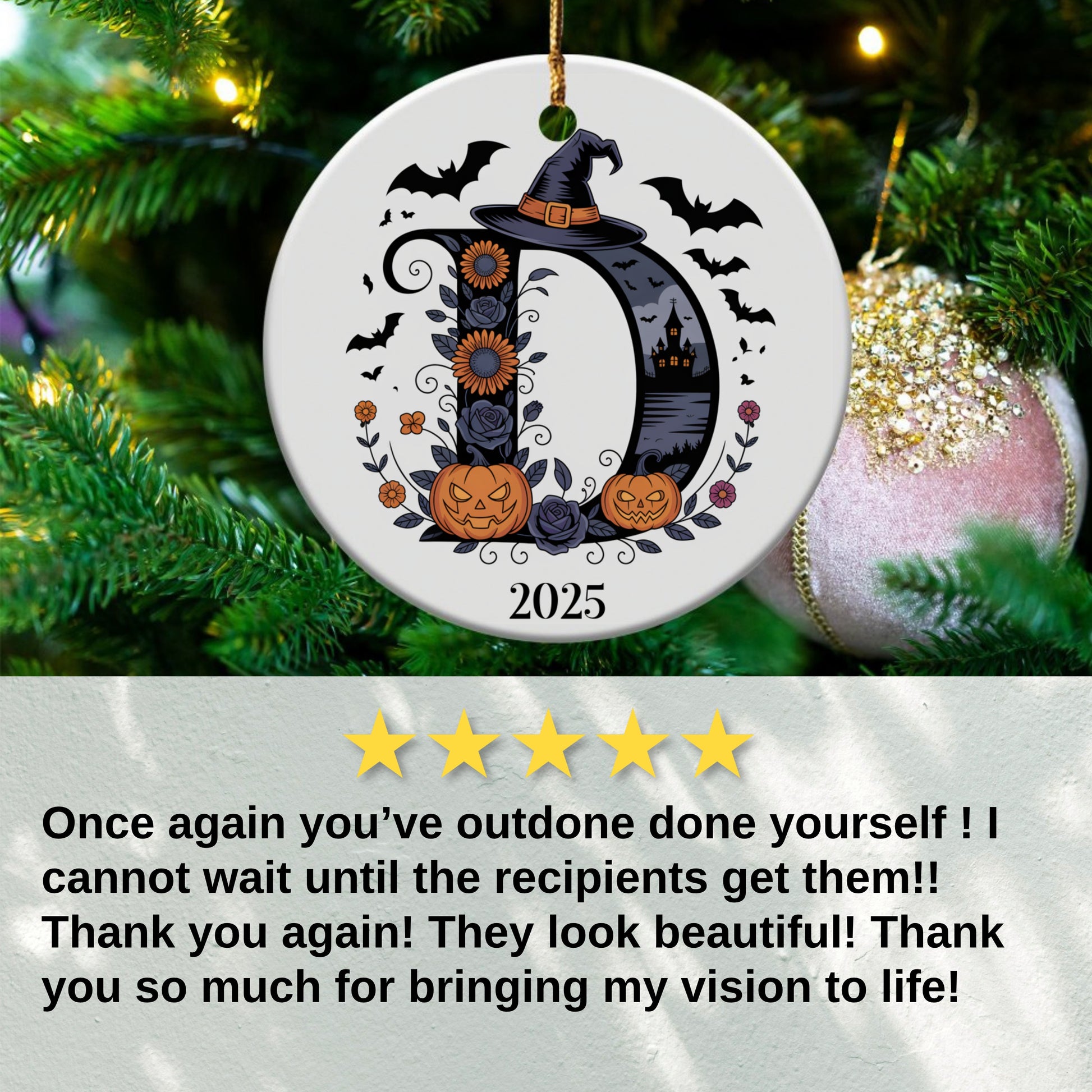Personalized Halloween Monogram Ornament product