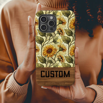 Custom Sunflower Design iPhone Case Product