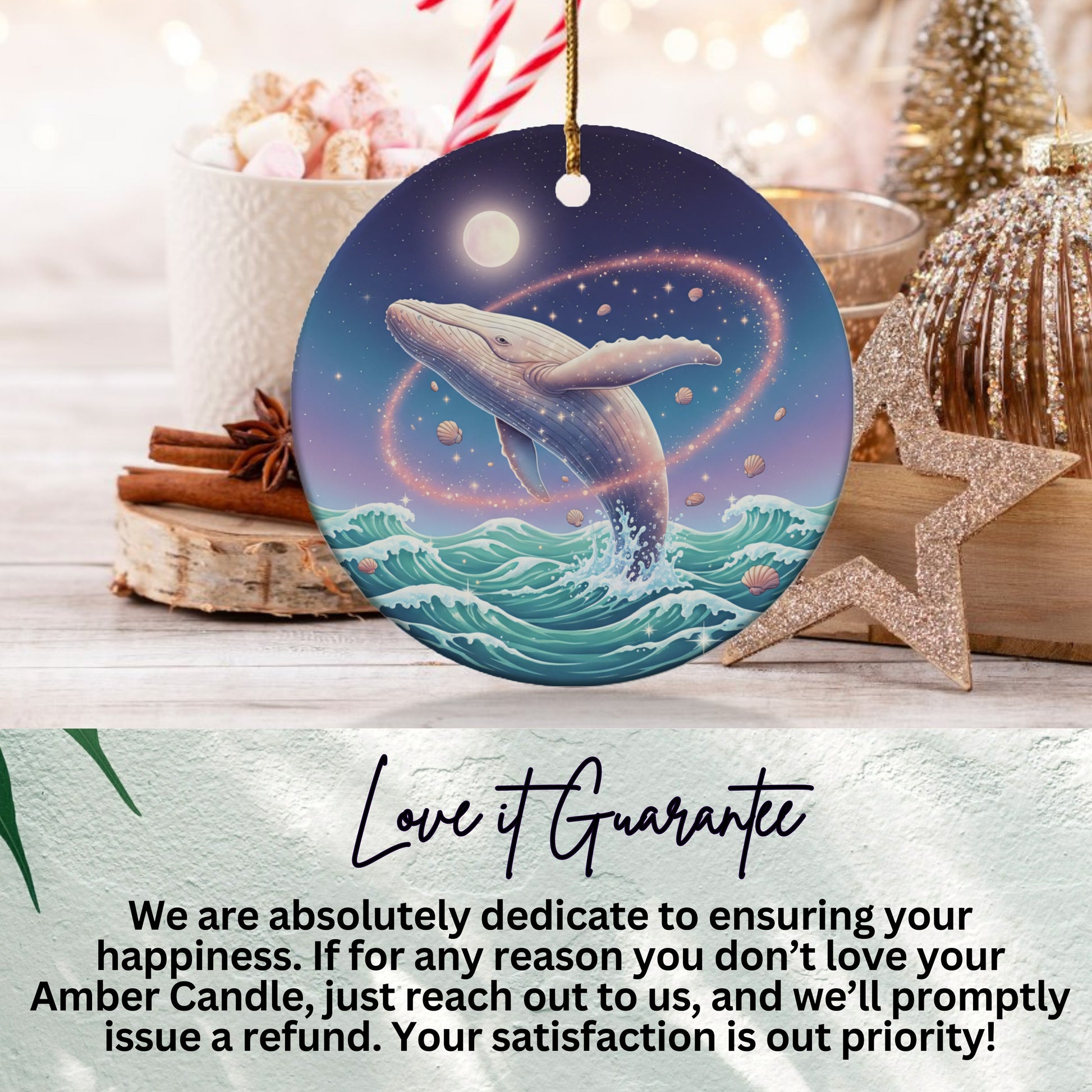 Majestic Whale Ocean Scene Hanging Ornament product