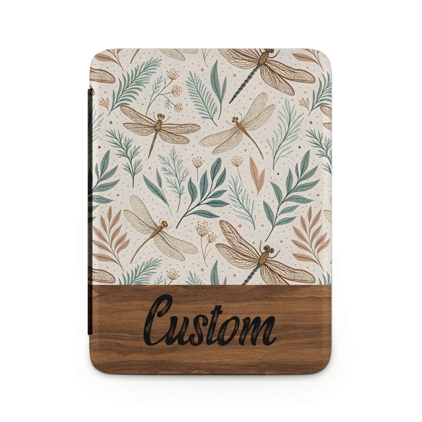 Custom Dragonfly and Foliage Print Case