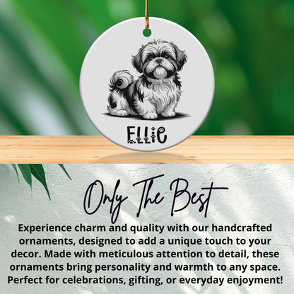 Shih Tzu Dog Illustration Personalized Ornament product type