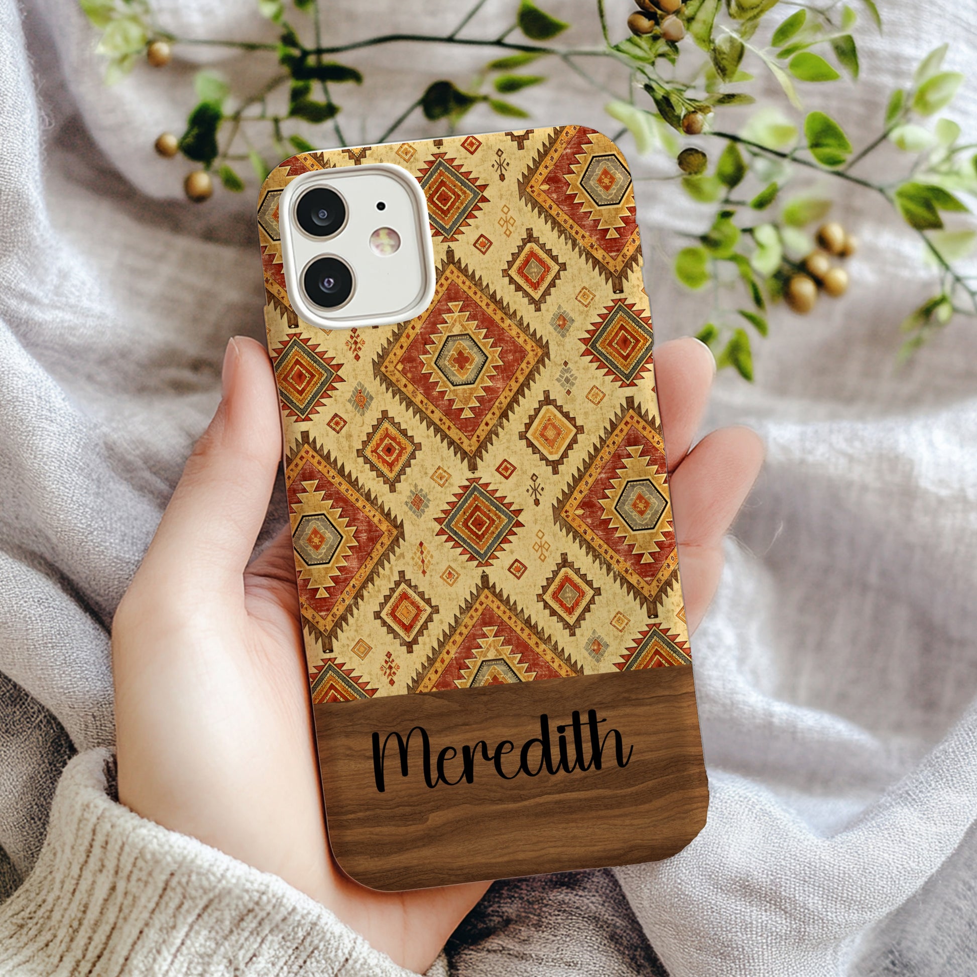 Customized Tribal Pattern Phone Case with Name Meredith