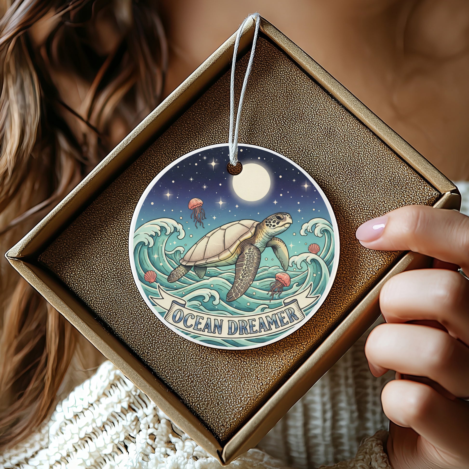 Ocean Dreamer Sea Turtle Hanging Ornament product