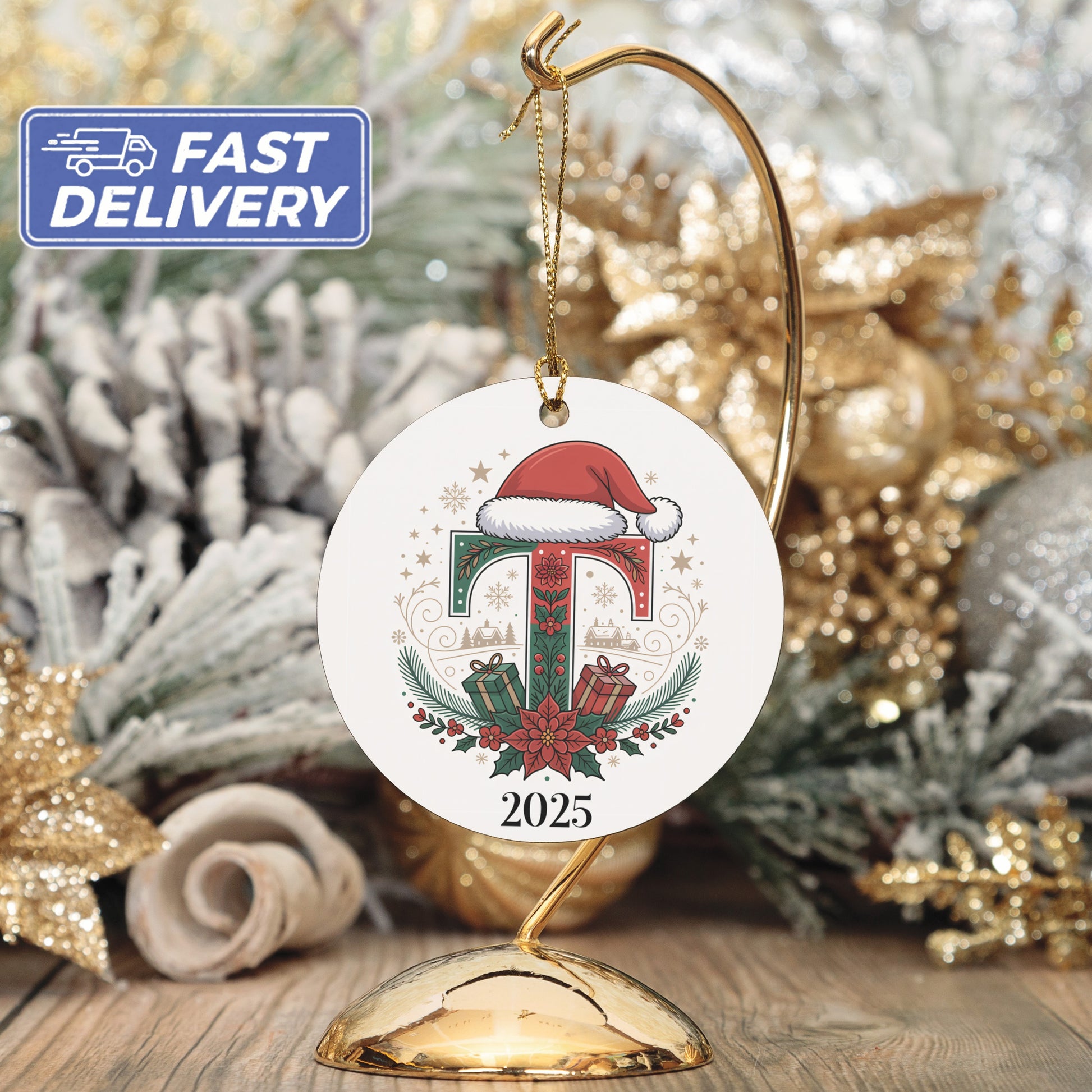 Custom Christmas Initial Ornament for 2025 product