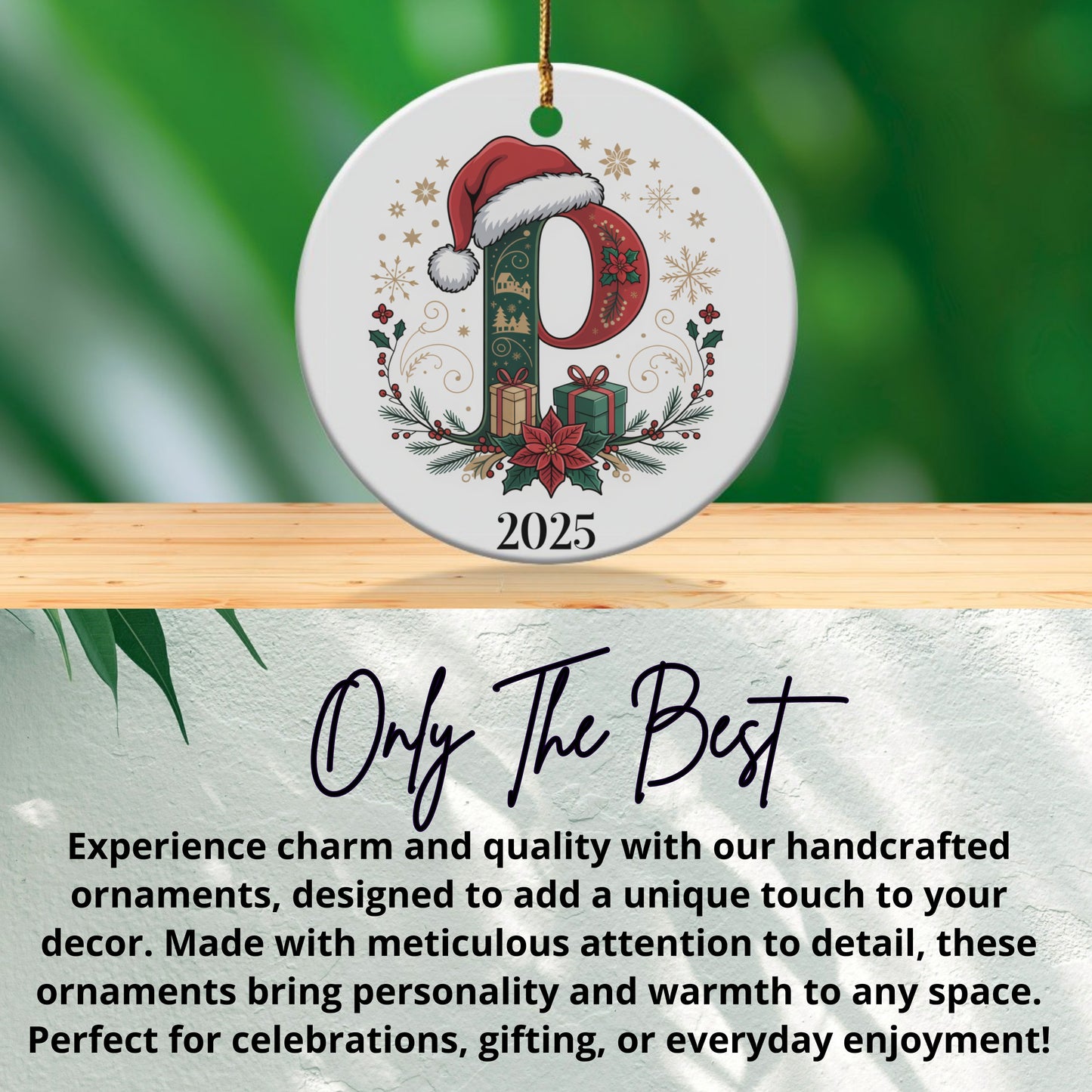 Personalized Christmas Ornament with Holiday Elements product