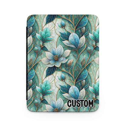 Abstract Floral Design in Teal Custom Cover