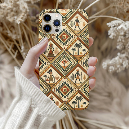 Artistic Egyptian Pattern Phone Case with Custom Name Option - Walk Greener