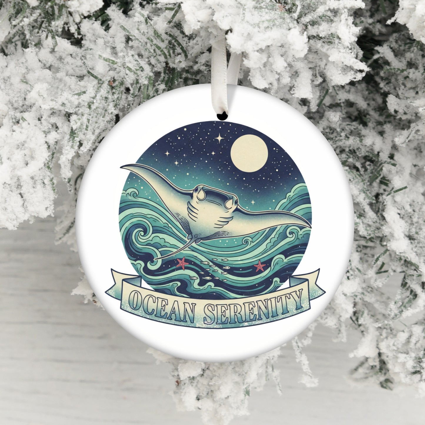 Ocean Serenity Design Ceramic Ornament product