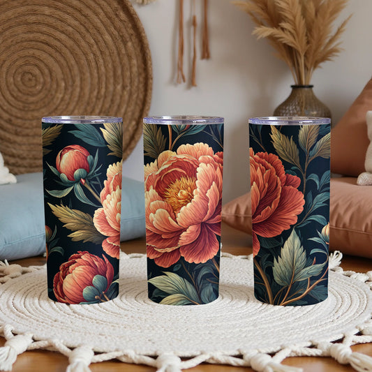 Florally Enthused Artistic Tumbler for Stylish Hydration