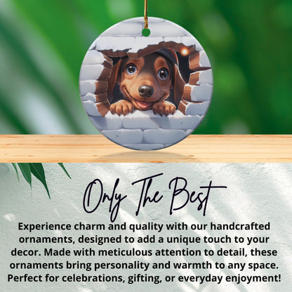 Dachshund Puppy Peeking Through Wall Ornament product type