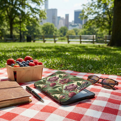 Custom Floral Design Picnic Tablet Sleeve for Outdoor Use