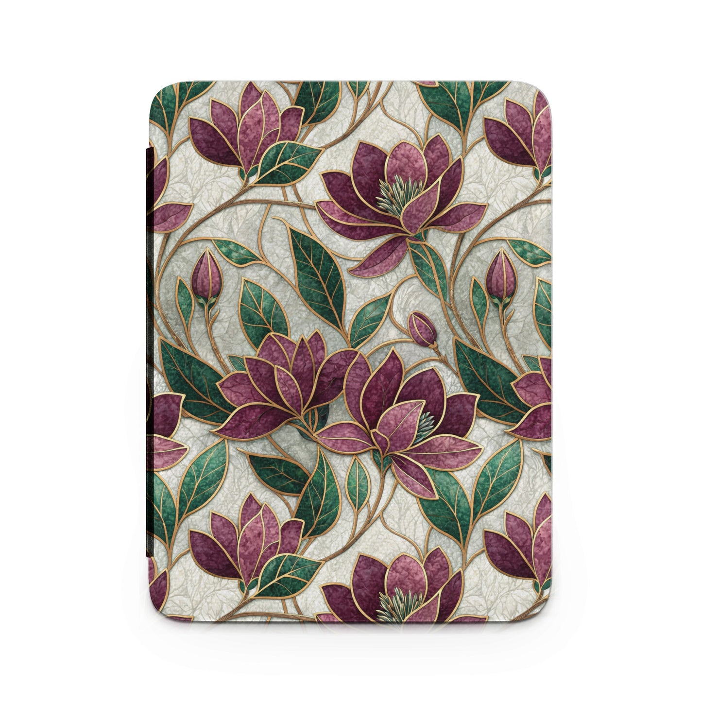 Elegant Purple and Green Floral Pattern Design Cover