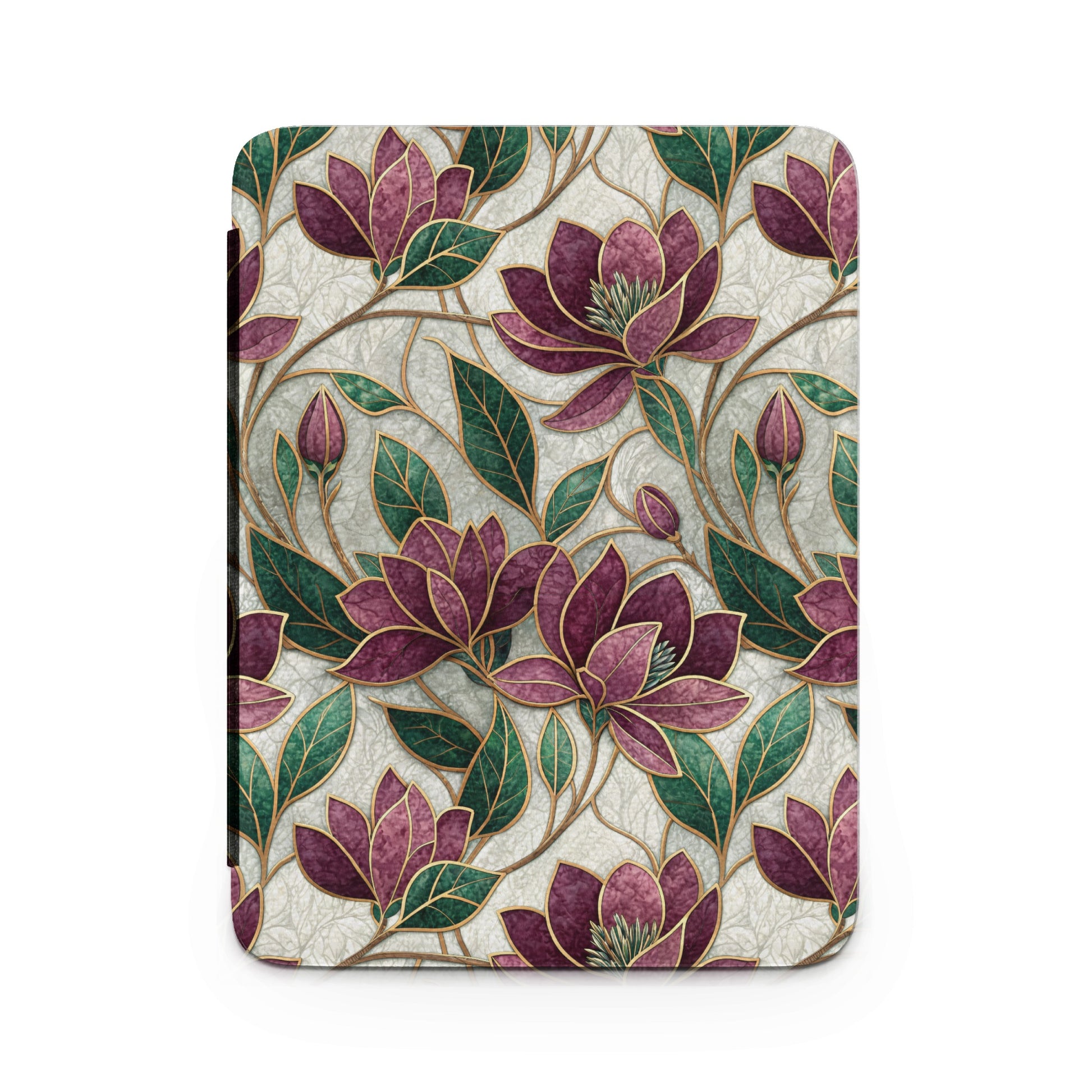 Elegant Purple and Green Floral Pattern Design Cover