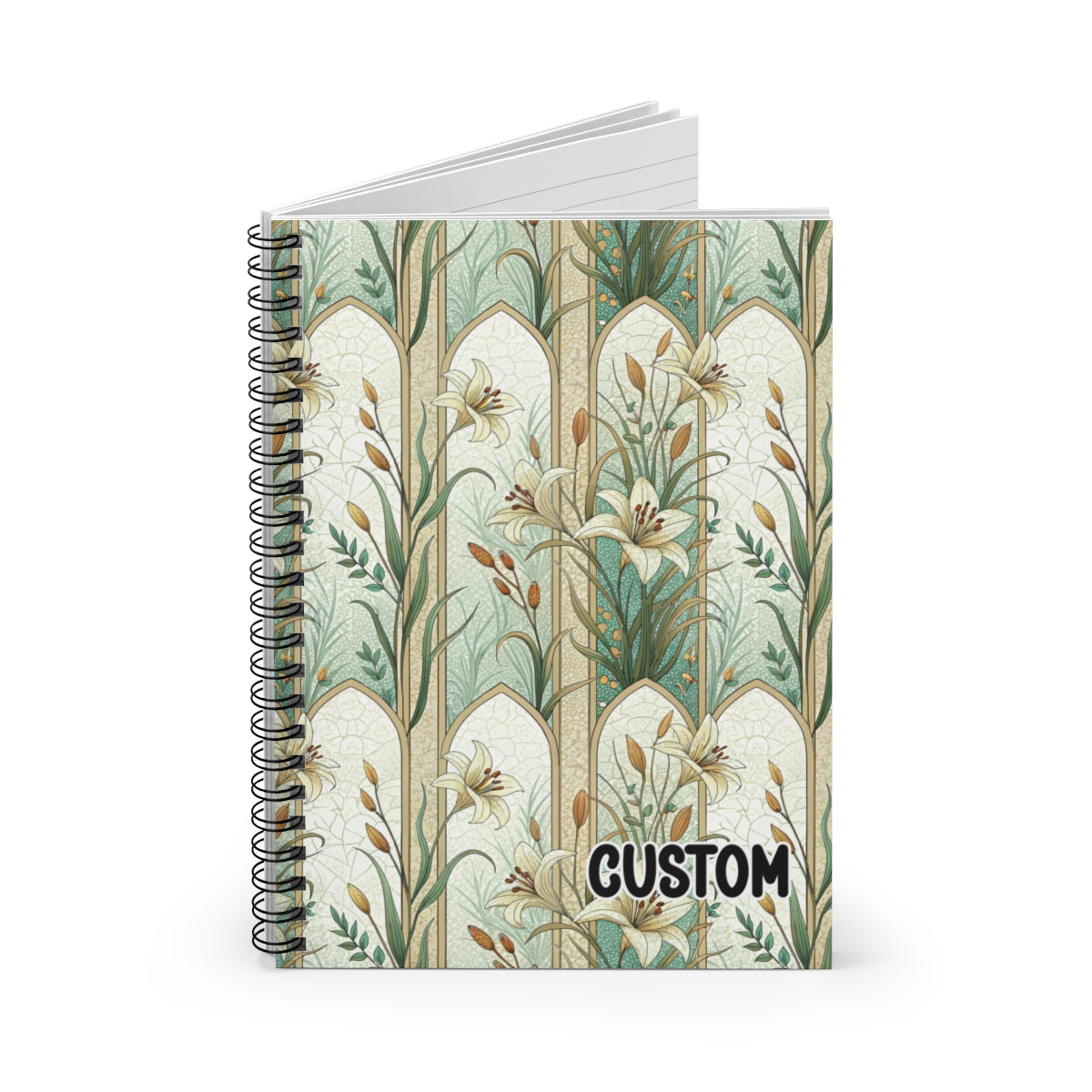 Custom Elegant Floral Pattern Design Notebook