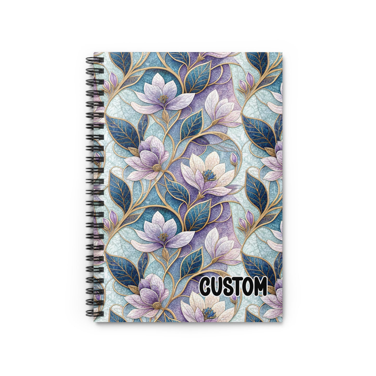 Custom Elegant Floral Design Spiral Notebook
