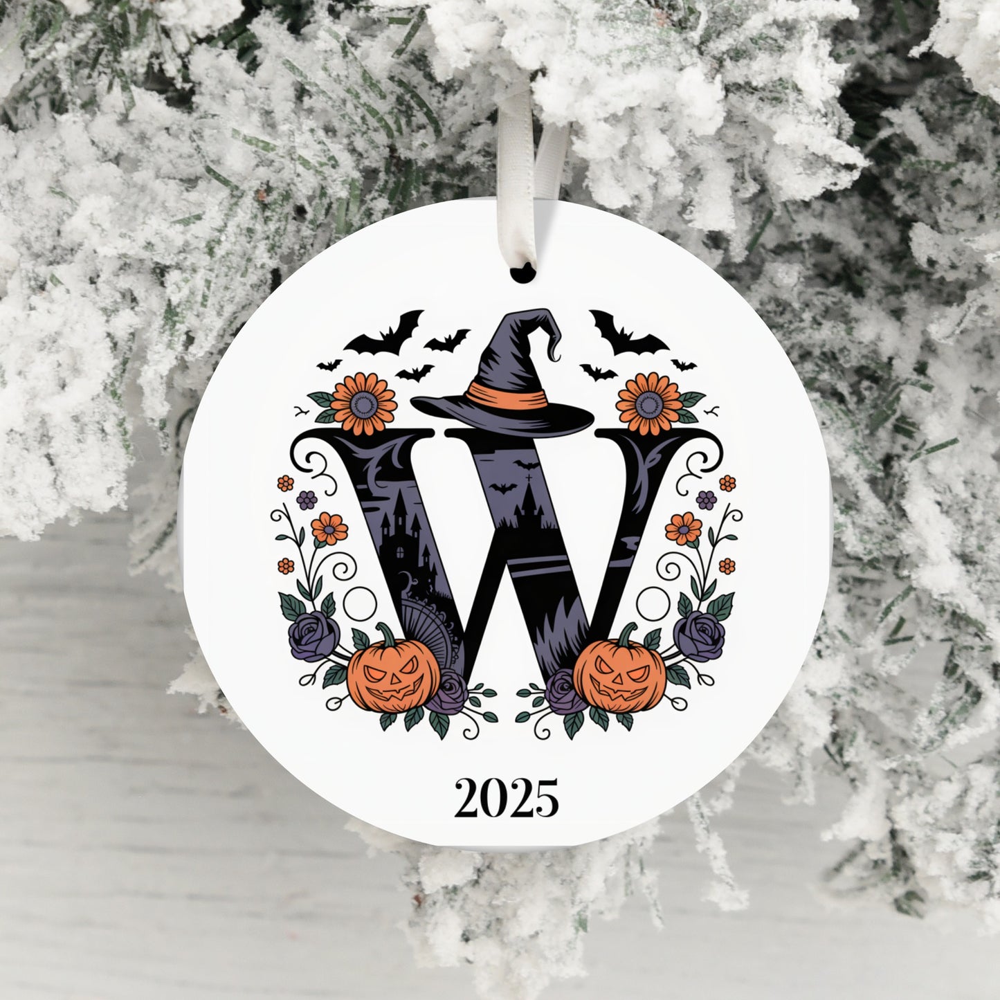 Personalized Halloween Ornament 2025 Round product type