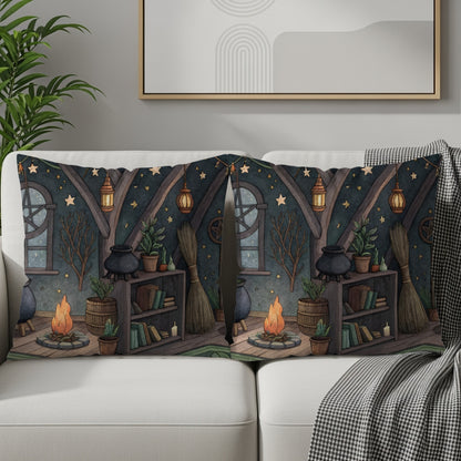 Cozy Witch-Themed Decorative Pillow Set for Cozy Homes