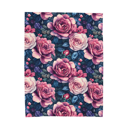 Floral Velveteen Plush Blanket - Cozy Home Decor for Floral Lovers