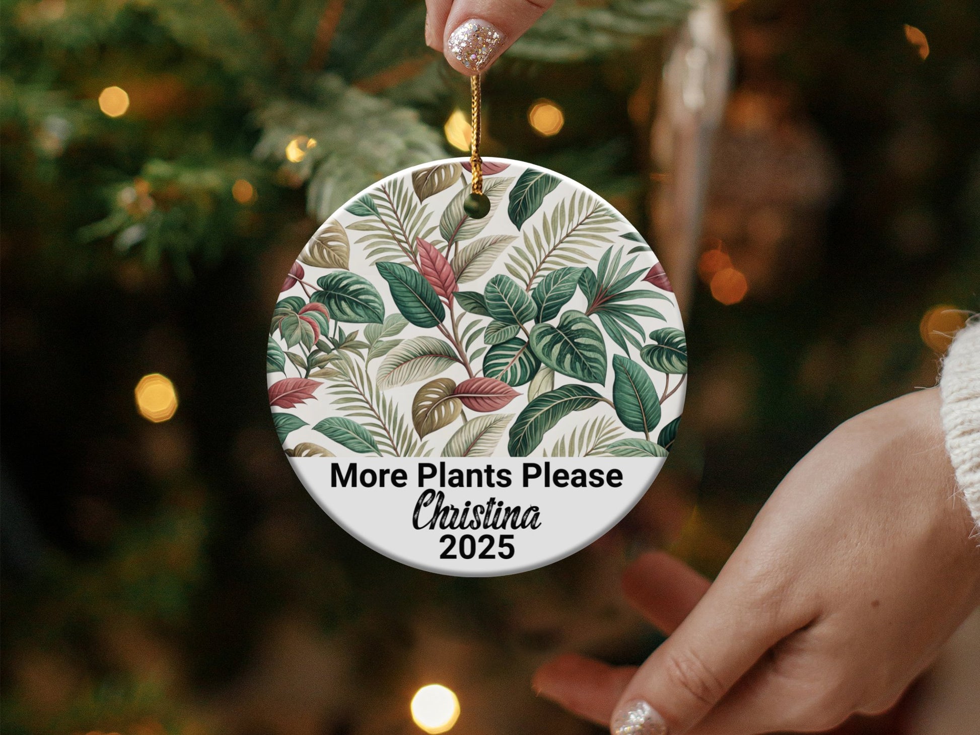 Personalized More Plants Please Christmas Ornament product