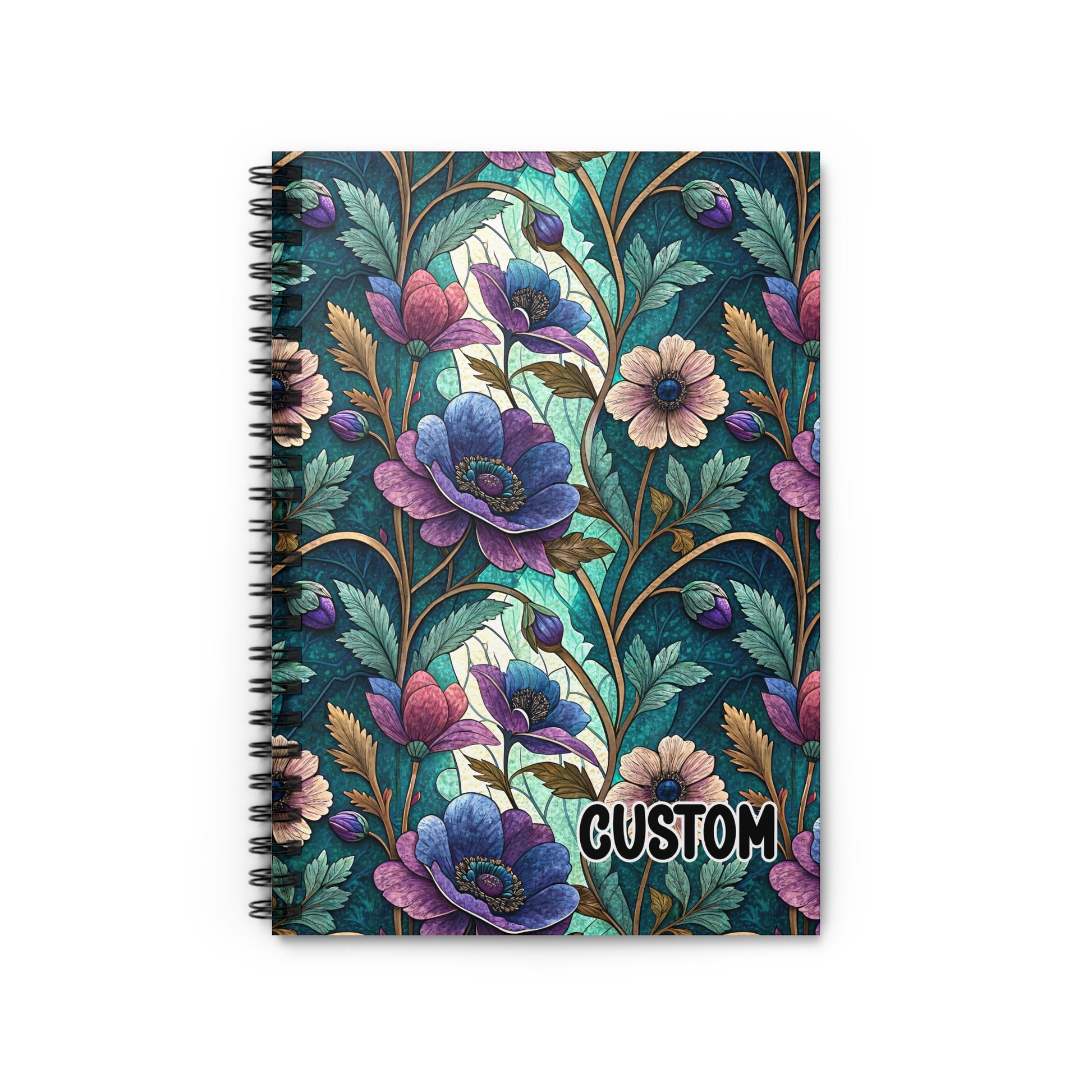 Custom Floral Pattern Spiral-Bound Notebook