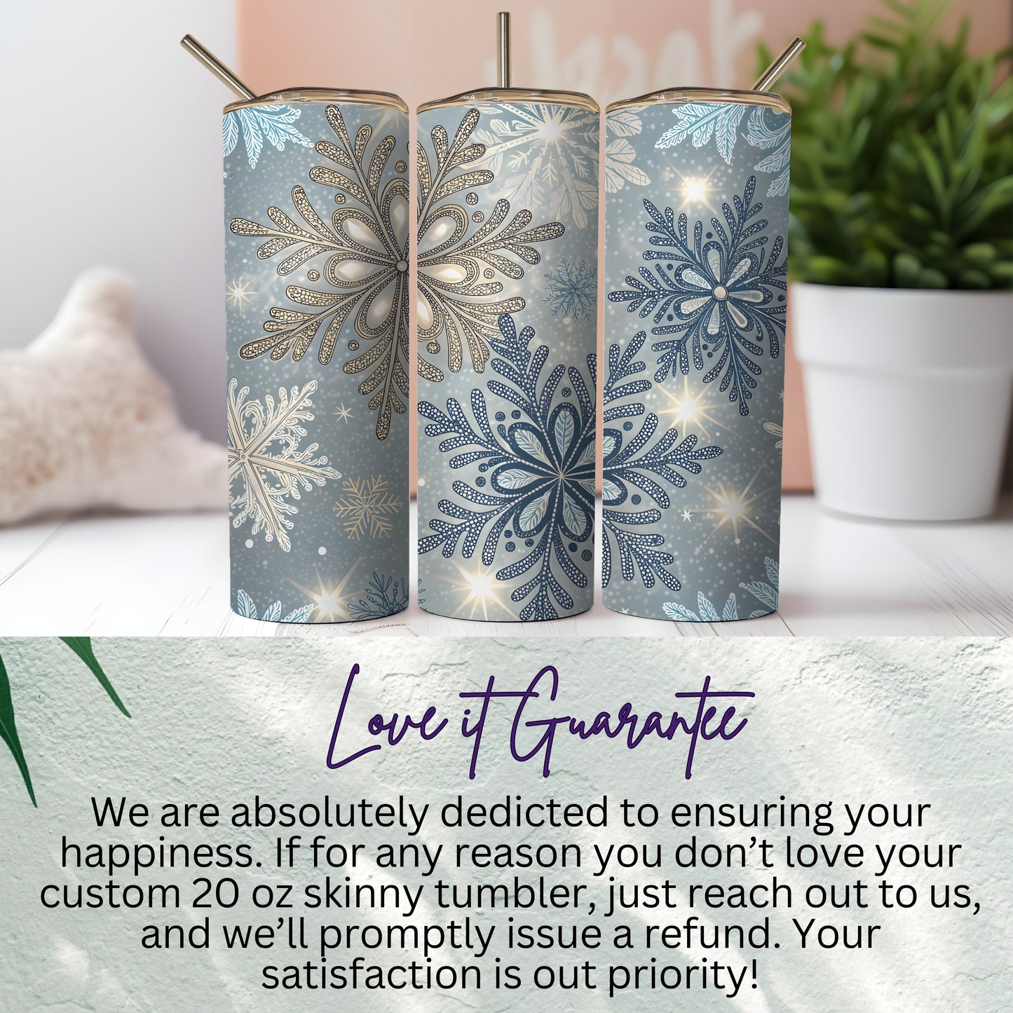 Love it Guarantee 20 oz custom skinny tumbler product