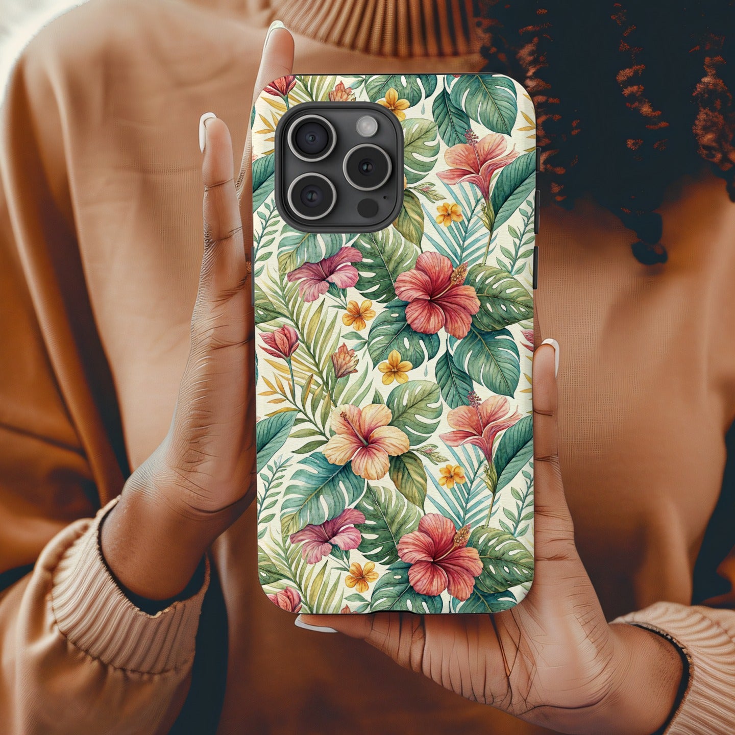 Tropical Floral Pattern iPhone Case for Stylish Protection