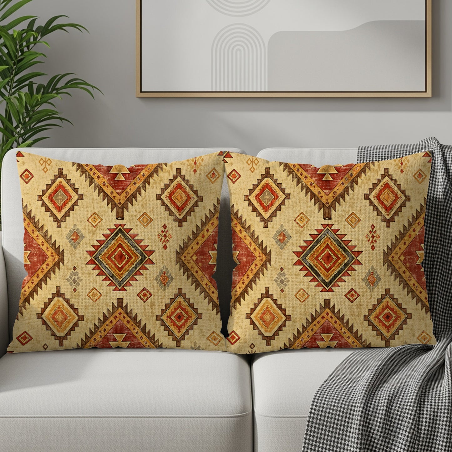 Southwestern Geometric Pattern Throw Pillow Cover Product