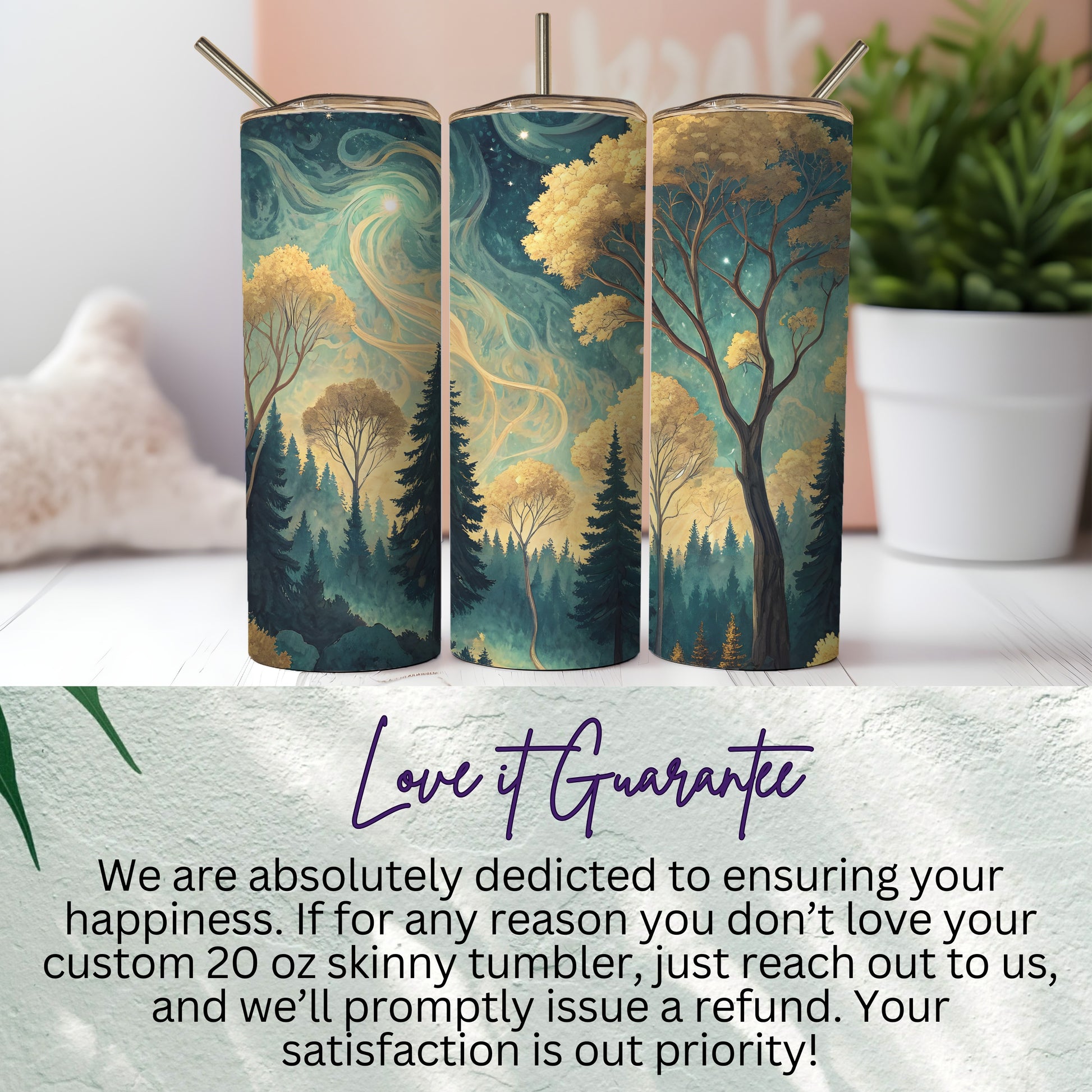 Custom 20 oz Skinny Tumbler with Love Guarantee