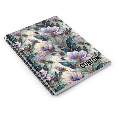 Custom Floral Pattern Spiral Notebook Journaling Diary