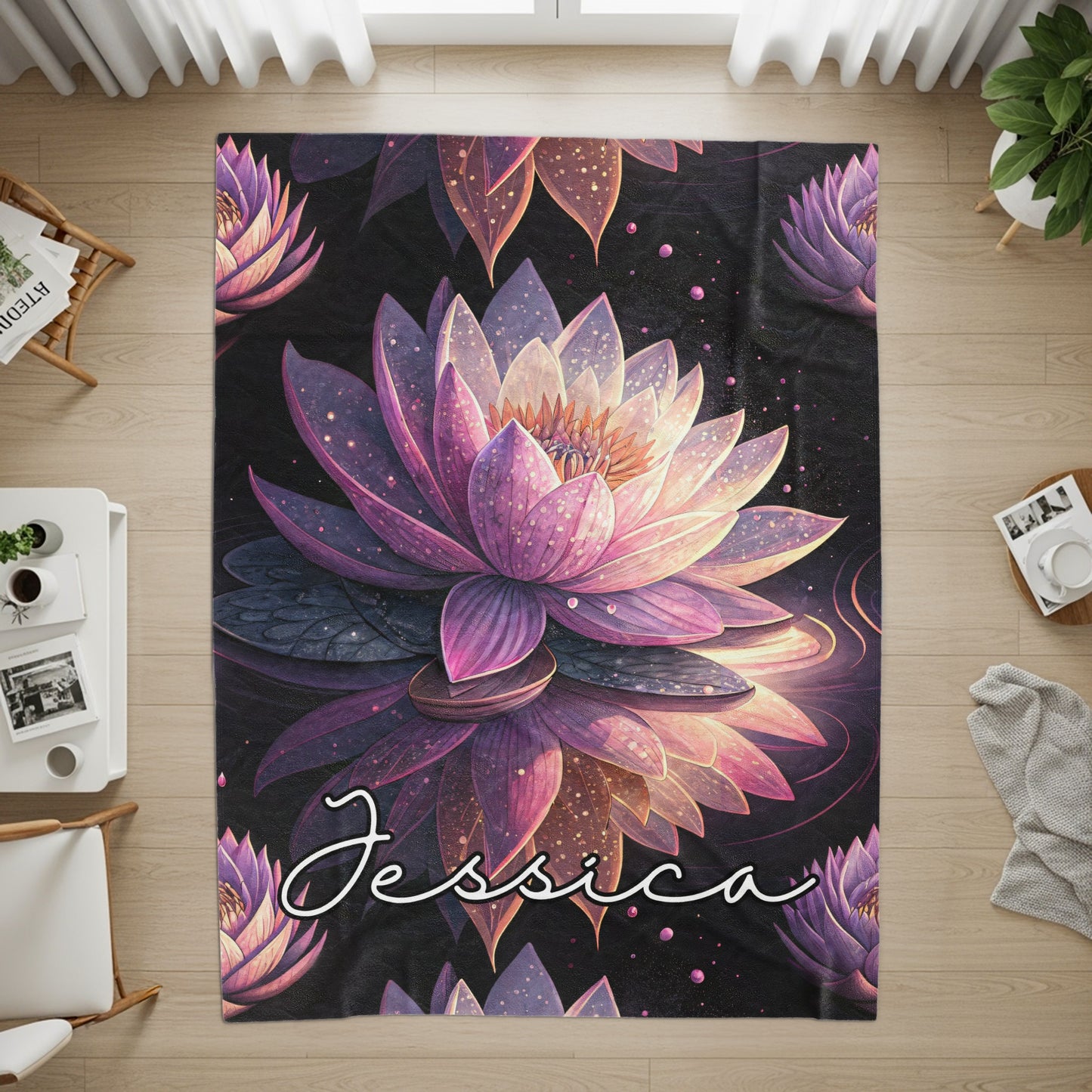 Personalized Lotus Flower Graphic Custom Name Creation - Walk Greener