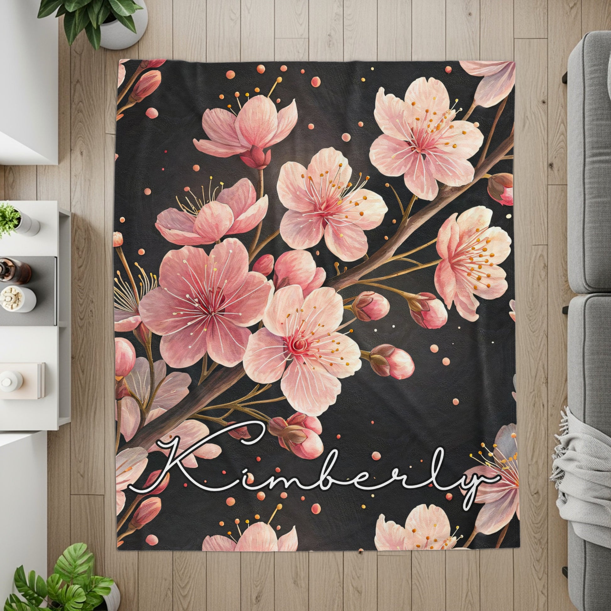 Sakura Custom Name Blanket Gift for All Special Days - Walk Greener