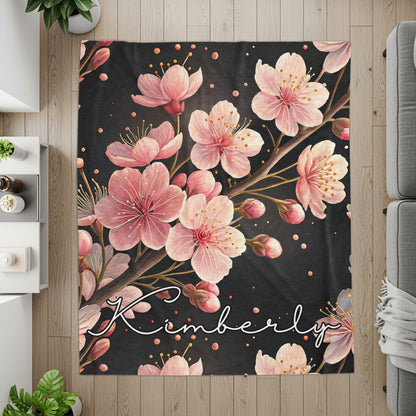 Sakura Custom Name Blanket Gift for All Special Days - Walk Greener