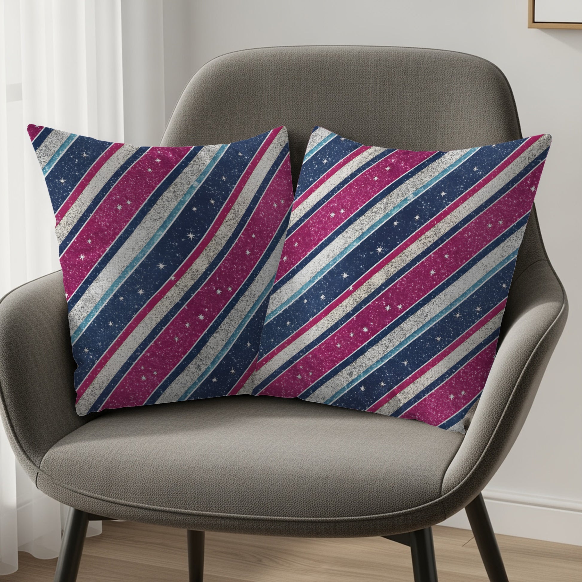 Striped Stars Throw Pillows for Home Decor Pillow Set