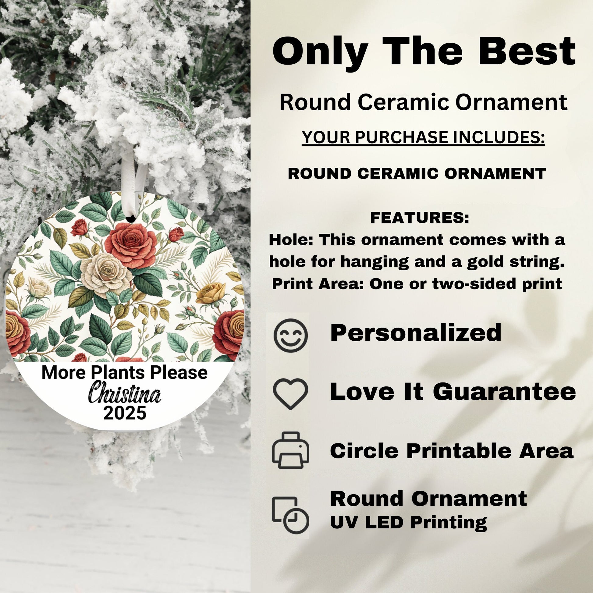 More Plants Please Personalized Round Ornament product
